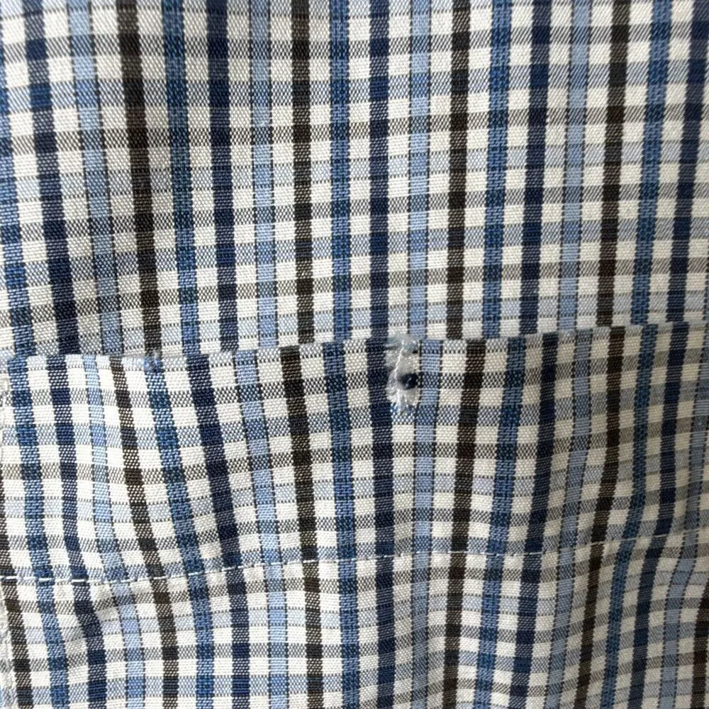 Banana Republic Non-Iron Classic Fit Blue/White Check Shirt XXL Tall